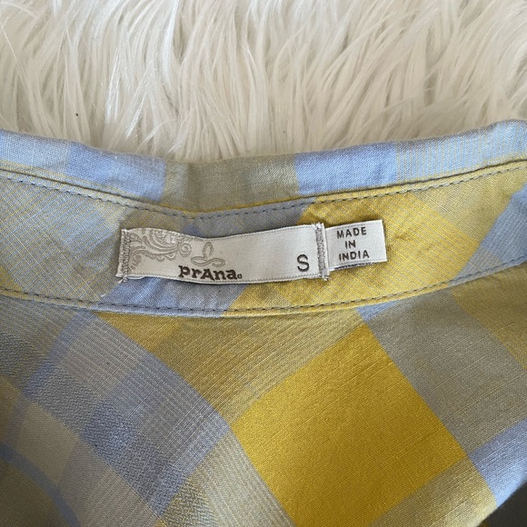 {Prana} Deryn Plaid Shirt Dress in Yellow & Blue Grey - Women's Small - Picture 14 of 14
